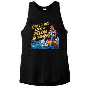 Trump Chilling Like A Felon Summer 2024 Funny Ladies PosiCharge Tri-Blend Wicking Tank