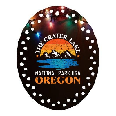 The Crater Lake National Park Usa Oregon America Ceramic Oval Ornament