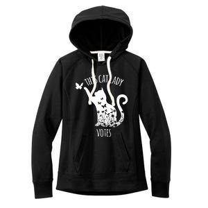 This Cat Lady Votes Ladies Is Voting Kamala Women's Fleece Hoodie