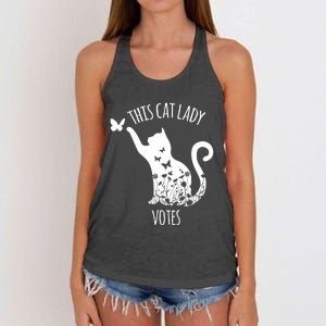 This Cat Lady Votes Ladies Is Voting Kamala Women's Knotted Racerback Tank