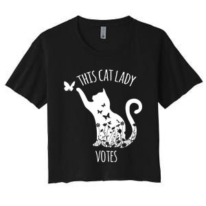 This Cat Lady Votes Ladies Is Voting Kamala Women's Crop Top Tee