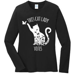 This Cat Lady Votes Ladies Is Voting Kamala Ladies Long Sleeve Shirt