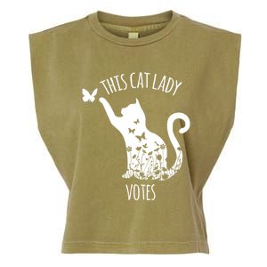 This Cat Lady Votes Ladies Is Voting Kamala Garment-Dyed Women's Muscle Tee