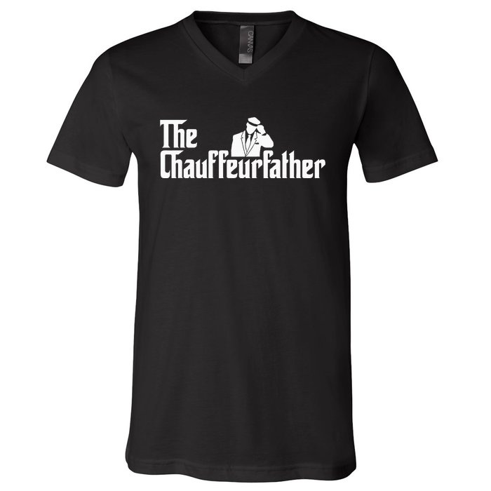 The Chauffeurfather Limousine Personal Driver Chauffeur V-Neck T-Shirt