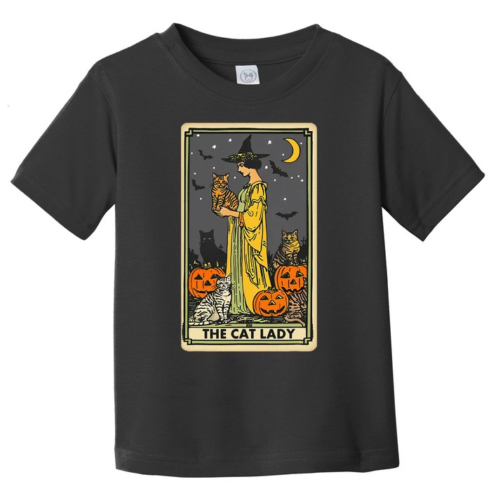 The Cat Lady Tarot Card Vintage Gothic Cat Women Cat Mom Toddler T-Shirt