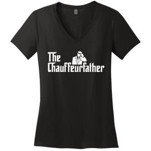 The Chauffeurfather Limousine Personal Driver Chauffeur Women's V-Neck T-Shirt