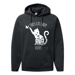 This Cat Lady Votes Ladies Is Voting Kamala Performance Fleece Hoodie