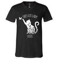 This Cat Lady Votes Ladies Is Voting Kamala V-Neck T-Shirt