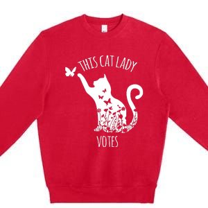 This Cat Lady Votes Ladies Is Voting Kamala Premium Crewneck Sweatshirt