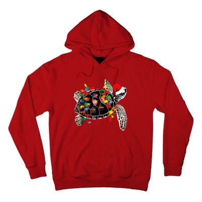 Turtle Christmas Lights Turtle Santa Hat Tall Hoodie