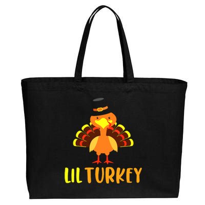 Thanksgiving Cute Lil Turkey Toddler Boys Thanksgiving Cotton Canvas Jumbo Tote