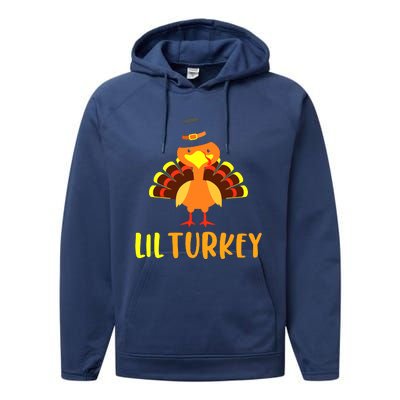 Thanksgiving Cute Lil Turkey Toddler Boys Thanksgiving Performance Fleece Hoodie