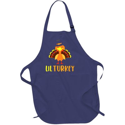 Thanksgiving Cute Lil Turkey Toddler Boys Thanksgiving Full-Length Apron With Pockets