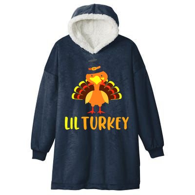 Thanksgiving Cute Lil Turkey Toddler Boys Thanksgiving Hooded Wearable Blanket