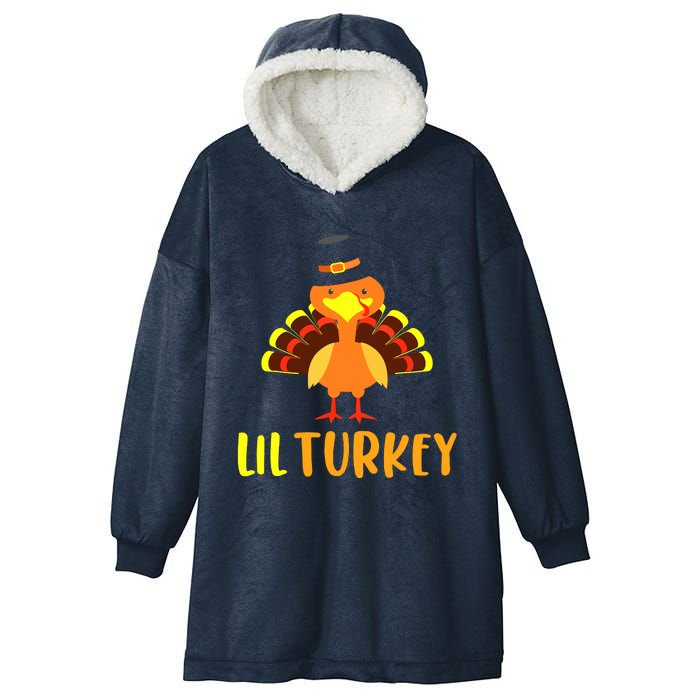 Thanksgiving Cute Lil Turkey Toddler Boys Thanksgiving Hooded Wearable Blanket