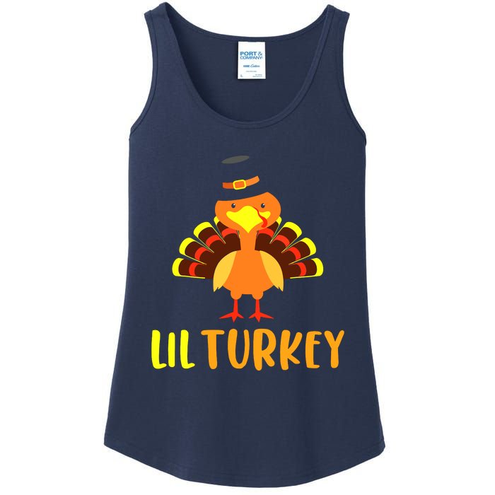 Thanksgiving Cute Lil Turkey Toddler Boys Thanksgiving Ladies Essential Tank