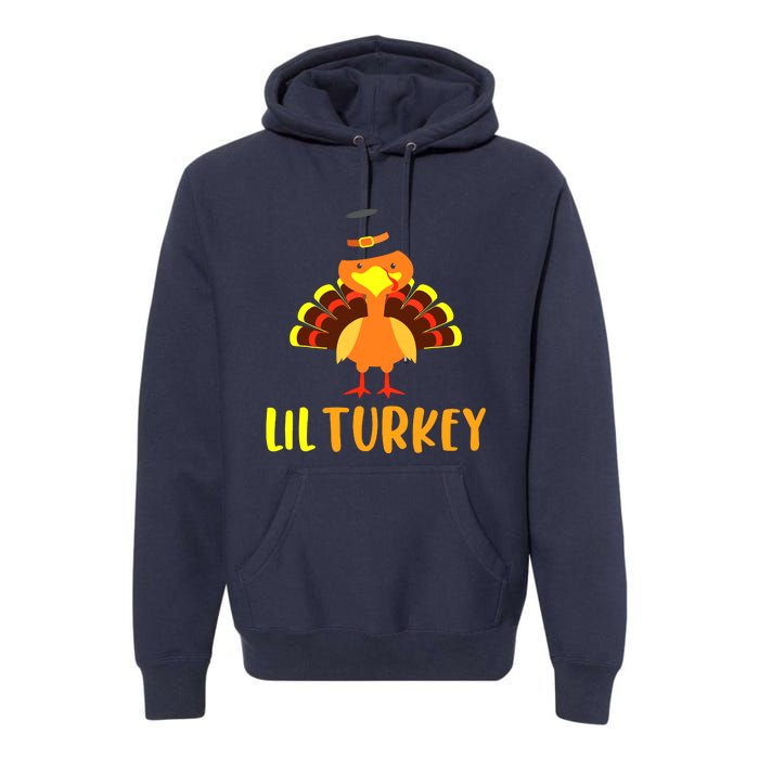 Thanksgiving Cute Lil Turkey Toddler Boys Thanksgiving Premium Hoodie