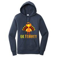 Thanksgiving Cute Lil Turkey Toddler Boys Thanksgiving Women's Pullover Hoodie