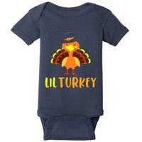 Thanksgiving Cute Lil Turkey Toddler Boys Thanksgiving Baby Bodysuit