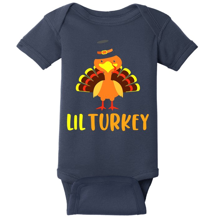 Thanksgiving Cute Lil Turkey Toddler Boys Thanksgiving Baby Bodysuit