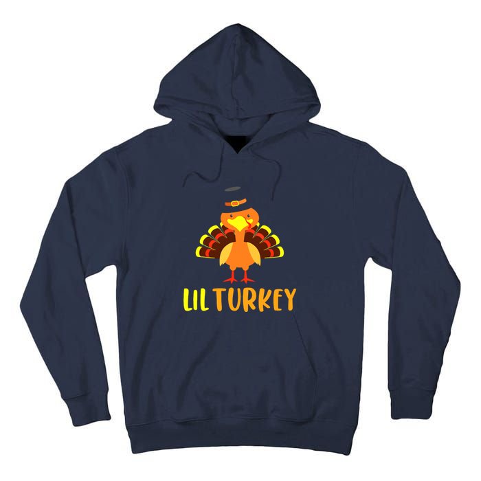 Thanksgiving Cute Lil Turkey Toddler Boys Thanksgiving Tall Hoodie