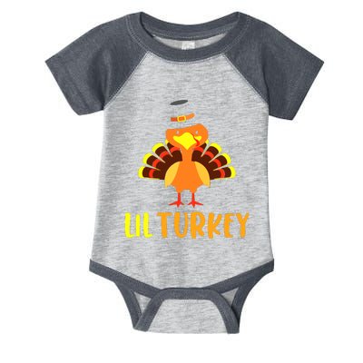 Thanksgiving Cute Lil Turkey Toddler Boys Thanksgiving Infant Baby Jersey Bodysuit