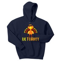 Thanksgiving Cute Lil Turkey Toddler Boys Thanksgiving Kids Hoodie