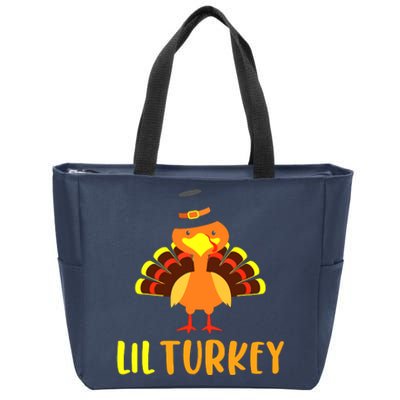 Thanksgiving Cute Lil Turkey Toddler Boys Thanksgiving Zip Tote Bag