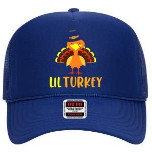 Thanksgiving Cute Lil Turkey Toddler Boys Thanksgiving High Crown Mesh Back Trucker Hat