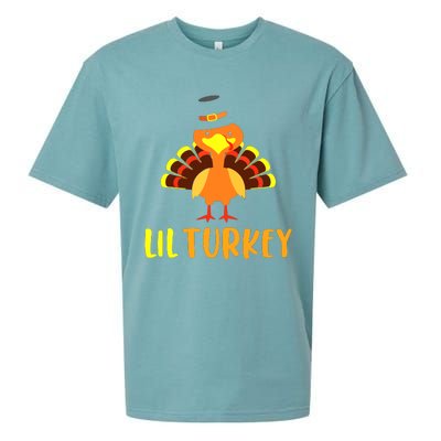 Thanksgiving Cute Lil Turkey Toddler Boys Thanksgiving Sueded Cloud Jersey T-Shirt