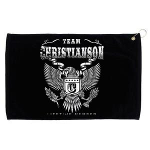 Team Christianson Lifetime Member Last Name Gift Grommeted Golf Towel