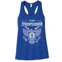 Team Christianson Lifetime Member Last Name Gift Women's Racerback Tank