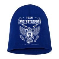 Team Christianson Lifetime Member Last Name Gift Short Acrylic Beanie