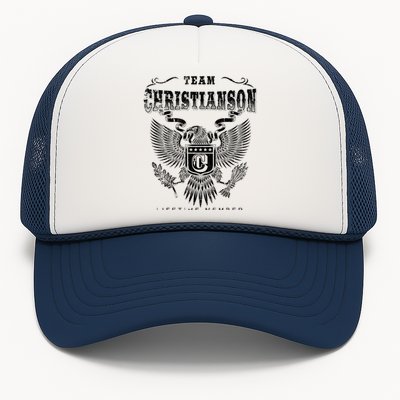 Team Christianson Lifetime Member Last Name Gift Trucker Hat