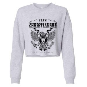 Team Christianson Lifetime Member Last Name Gift Cropped Pullover Crew