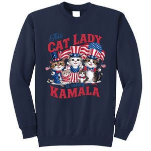 This Cat Lady Voting For Kamala Harris 2024 1st Female President Tall Sweatshirt