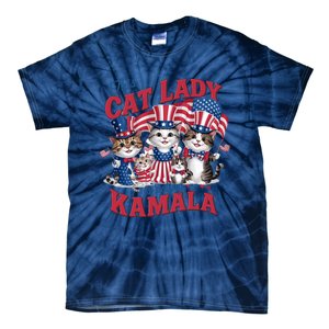 This Cat Lady Voting For Kamala Harris 2024 1st Female President Tie-Dye T-Shirt