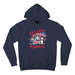 This Cat Lady Voting For Kamala Harris 2024 1st Female President Tall Hoodie