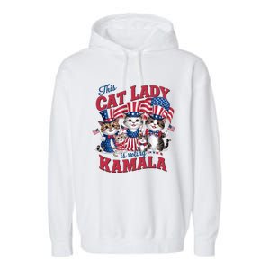 This Cat Lady Voting For Kamala Harris 2024 1st Female President Garment-Dyed Fleece Hoodie