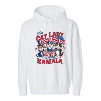 This Cat Lady Voting For Kamala Harris 2024 1st Female President Garment-Dyed Fleece Hoodie