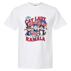 This Cat Lady Voting For Kamala Harris 2024 1st Female President Garment-Dyed Heavyweight T-Shirt