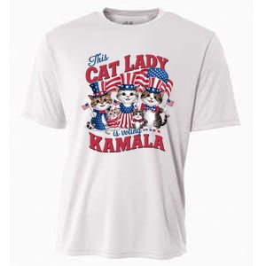 This Cat Lady Voting For Kamala Harris 2024 1st Female President Cooling Performance Crew T-Shirt