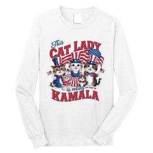 This Cat Lady Voting For Kamala Harris 2024 1st Female President Long Sleeve Shirt