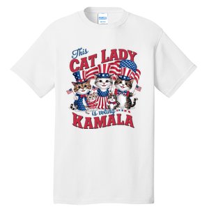 This Cat Lady Voting For Kamala Harris 2024 1st Female President Tall T-Shirt