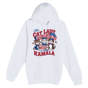 This Cat Lady Voting For Kamala Harris 2024 1st Female President Premium Pullover Hoodie