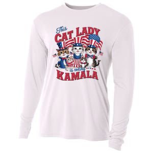 This Cat Lady Voting For Kamala Harris 2024 1st Female President Cooling Performance Long Sleeve Crew