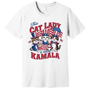 This Cat Lady Voting For Kamala Harris 2024 1st Female President Premium T-Shirt