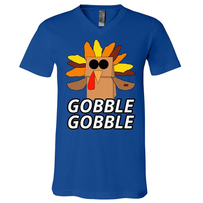 Thanksgiving Cute Lil Turkey  Thanksgiving  V-Neck T-Shirt