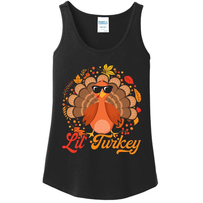 Thanksgiving  Cute Lil Turkey Thanksgiving Ladies Essential Tank