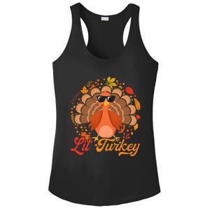 Thanksgiving  Cute Lil Turkey Thanksgiving Ladies PosiCharge Competitor Racerback Tank